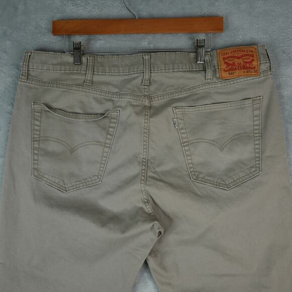 Levis 541 Jeans Mens 40x32 Tan Brown Straight Leg White Tab 2019 - Picture 4 of 11
